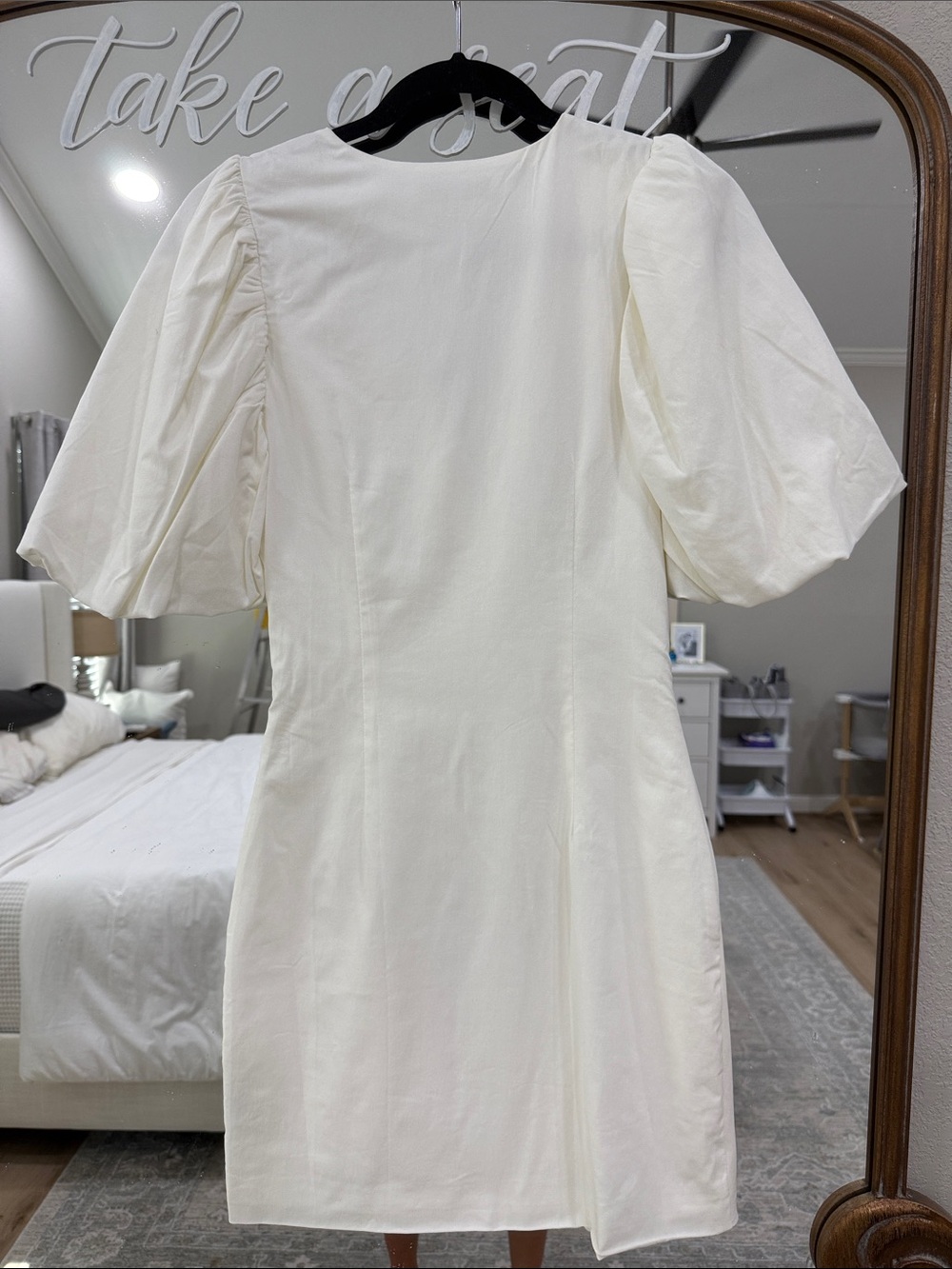 Endless Rose Cream Ruched Button-Front Mini Dress - Picture 3 of 3